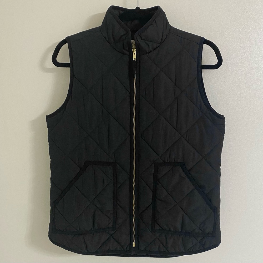 J. Crew Women's Black Excursion Quilted Puffer Vest